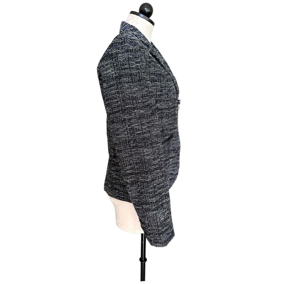 Cabi Navy Tweed Zip Front Jacket Blazer Style 723 Long Sleeve Size 8 - Picture 9 of 16